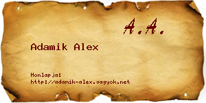 Adamik Alex névjegykártya